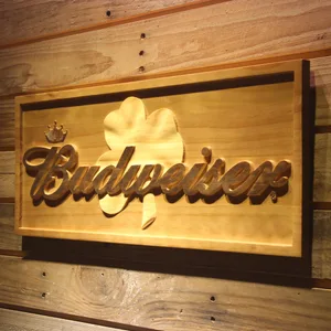 Budweiser Shamrock Outline Wood Sign