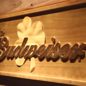 Budweiser Shamrock Outline Wood Sign