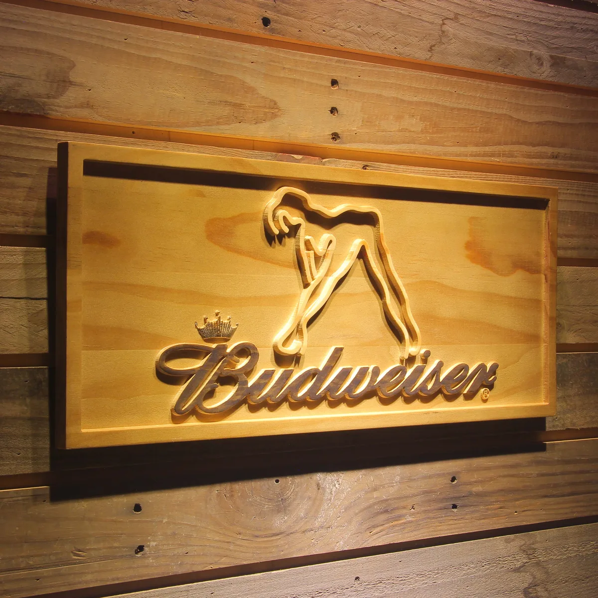 Budweiser Woman's Silhouette Wood Sign