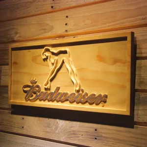 Budweiser Woman's Silhouette Wood Sign