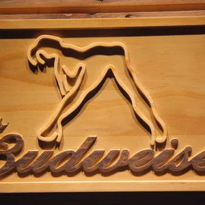 Budweiser Woman's Silhouette Wood Sign
