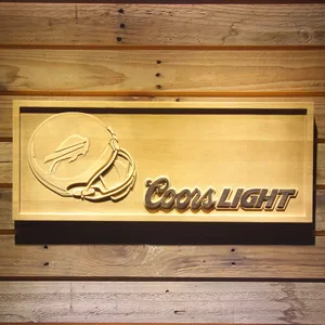 Buffalo Bills Coors Light Helmet Wood Sign