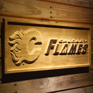 Calgary Flames Wood Sign