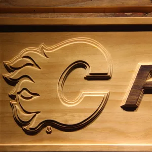 Calgary Flames Wood Sign