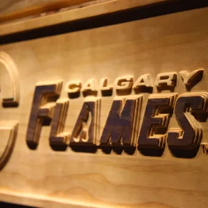 Calgary Flames Wood Sign