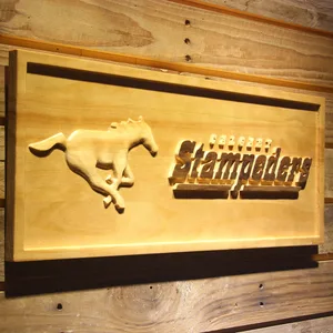Calgary Stampeders Horse Outline Wood Sign