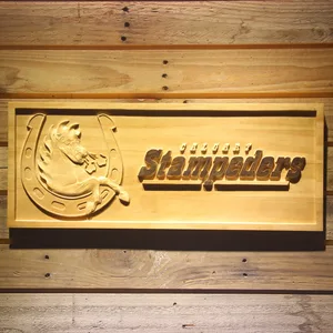 Calgary Stampeders Horseshoe Logo Wood Sign