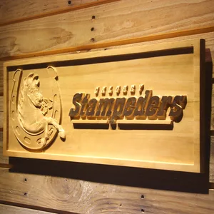 Calgary Stampeders Horseshoe Logo Wood Sign