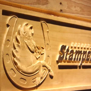 Calgary Stampeders Horseshoe Logo Wood Sign