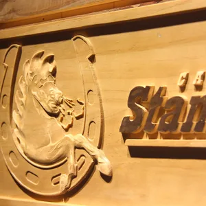 Calgary Stampeders Horseshoe Logo Wood Sign