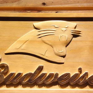 Carolina Panthers Budweiser Wood Sign