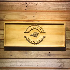 Carolina Panthers Community Quarterback Wood Sign - Legacy Edition