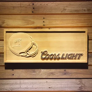 Carolina Panthers Coors Light Helmet Wood Sign