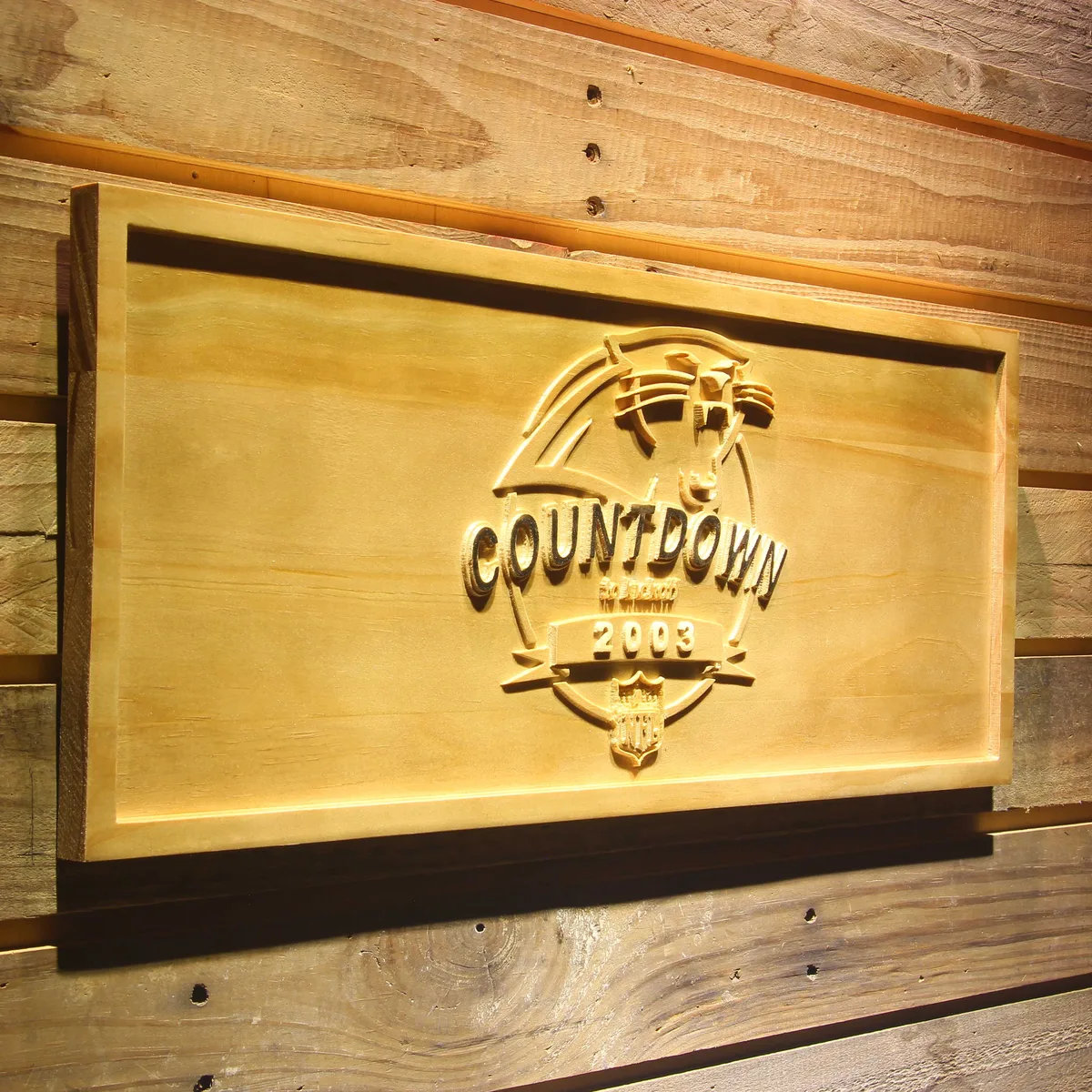 Carolina Panthers Countdown to Kickoff Wood Sign - Legacy Edition