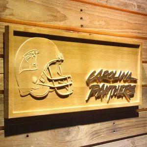 Carolina Panthers Helmet Wood Sign