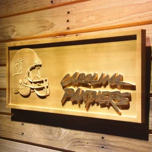 Carolina Panthers Helmet Wood Sign