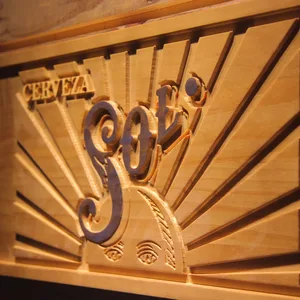 Cerveza Sol Wood Sign