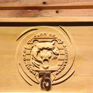 Chicago Bears 75th Anniversary Logo Wood Sign - Legacy Edition