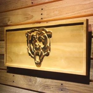 Chicago Bears Bear Logo Wood Sign