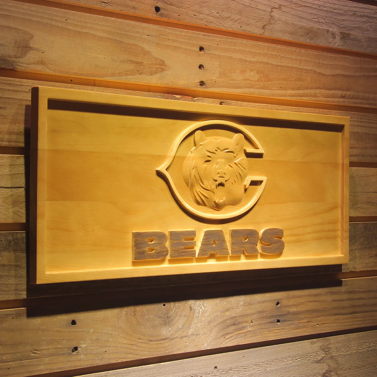 Chicago Bears Bear Wood Sign