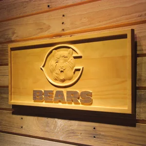 Chicago Bears Bear Wood Sign