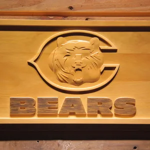 Chicago Bears Bear Wood Sign