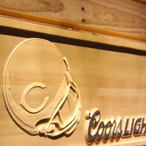 Chicago Bears Coors Light Helmet Wood Sign