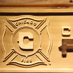 Chicago Fire Wood Sign