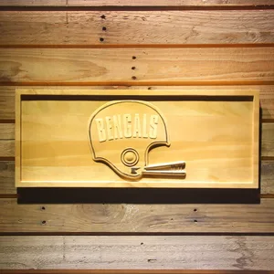 Cincinnati Bengals 1968-1979 Helmet Wood Sign - Legacy Edition