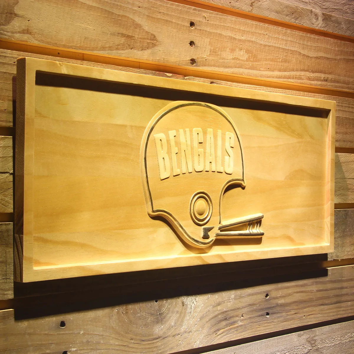 Cincinnati Bengals 1968-1979 Helmet Wood Sign - Legacy Edition