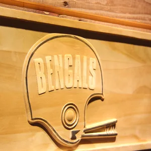 Cincinnati Bengals 1968-1979 Helmet Wood Sign - Legacy Edition
