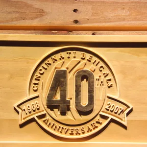 Cincinnati Bengals 40th Anniversary Logo Wood Sign - Legacy Edition