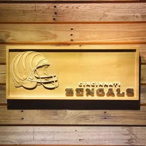 Cincinnati Bengals Helmet Wood Sign