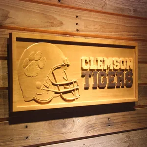 Clemson Tigers Helmet Wood Sign