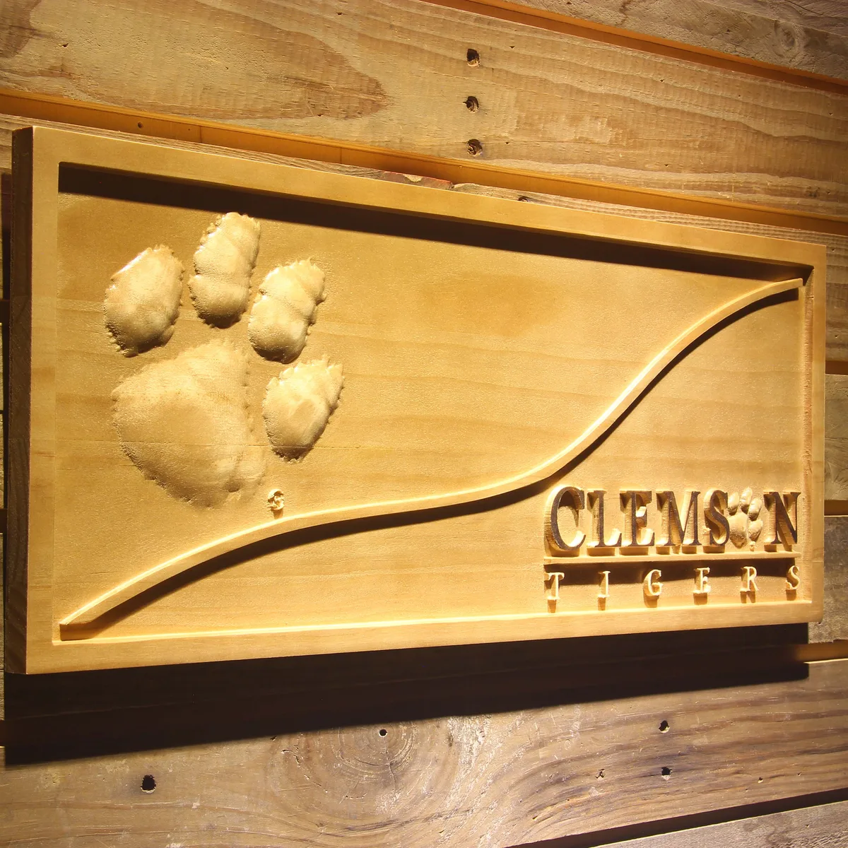 Clemson Tigers Split Wood Sign