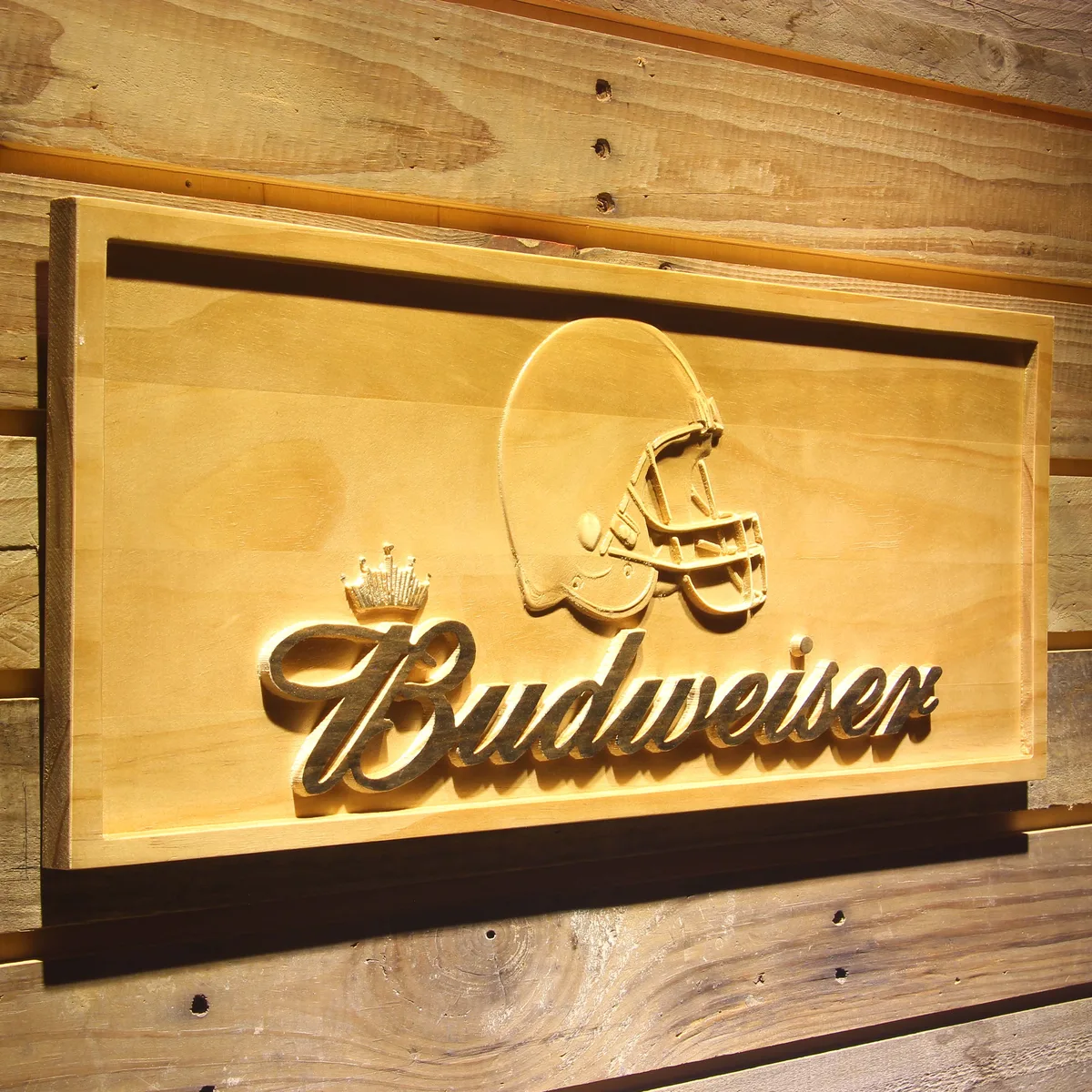 Cleveland Browns Budweiser Wood Sign