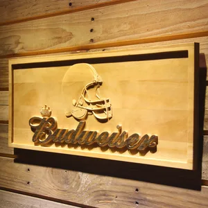 Cleveland Browns Budweiser Wood Sign
