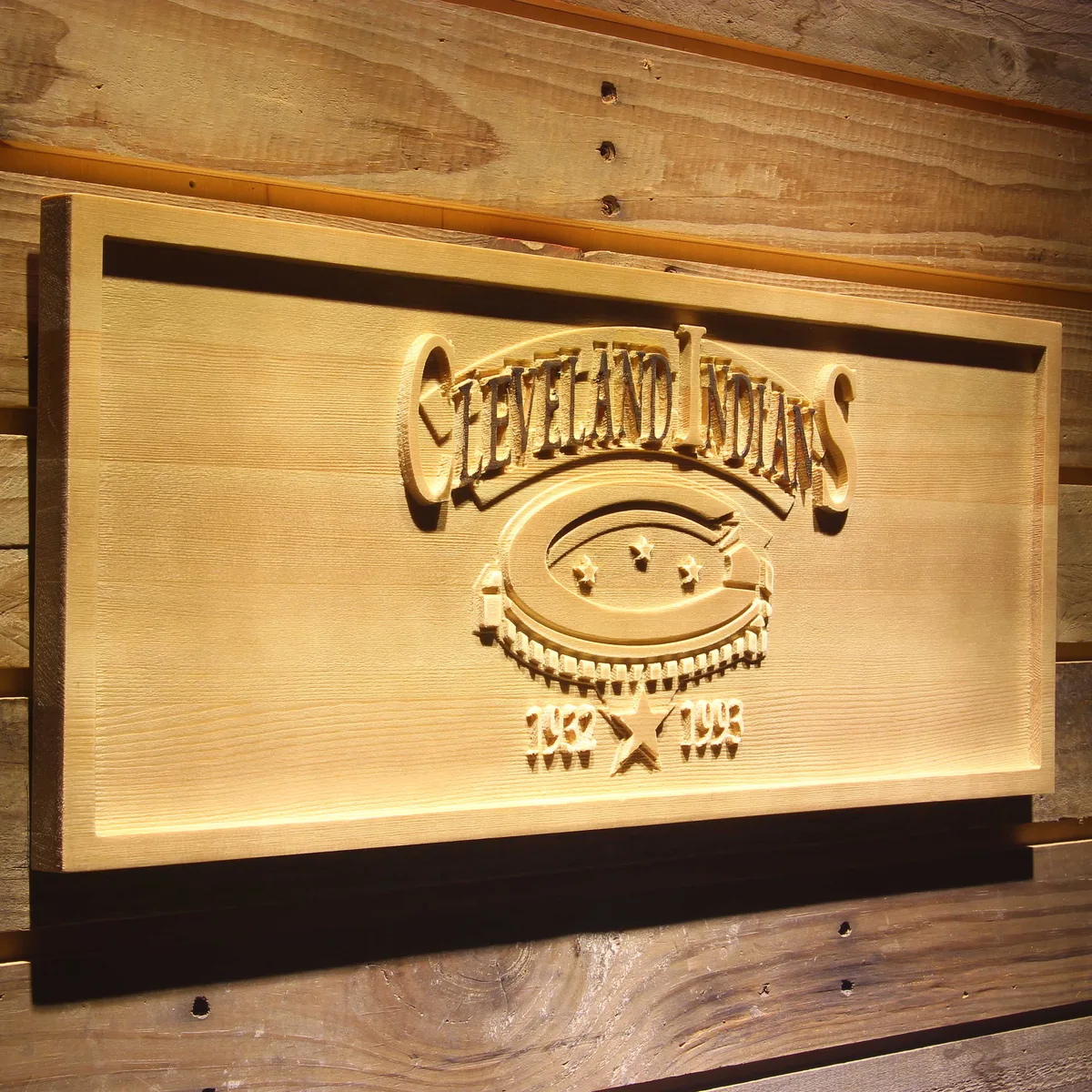 Cleveland Indians Cleveland Municipal Stadium Wood Sign - Legacy Edition