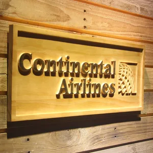 Continental Airlines Wood Sign