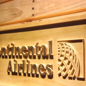 Continental Airlines Wood Sign