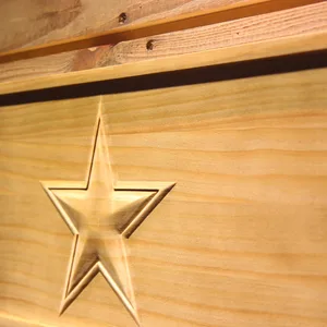 Dallas Cowboys Star Outline Wood Sign