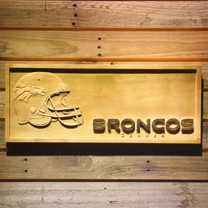 Denver Broncos Helmet Wood Sign