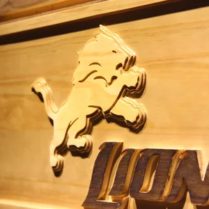 Detroit Lions 2 Wood Sign