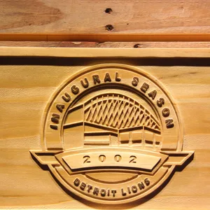 Detroit Lions 2002 Ford Stadium Inaugural Season Wood Sign - Legacy Edition