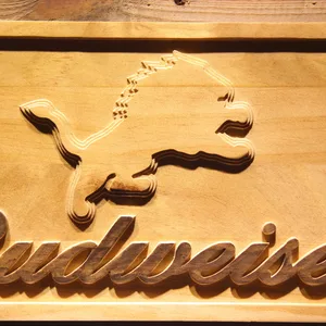 Detroit Lions Budweiser Wood Sign