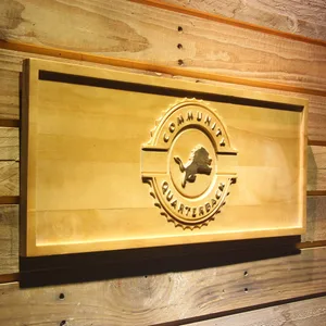 Detroit Lions Community Quarterback Wood Sign - Legacy Edition