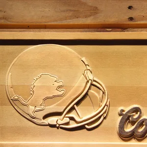 Detroit Lions Coors Light Helmet Wood Sign