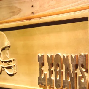 Detroit Lions Helmet Wood Sign