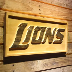 Detroit Lions Text Wood Sign
