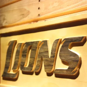 Detroit Lions Text Wood Sign